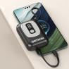Lifetrons 10000mAh PD 22.5W Pocket Power Bank with Built-in Cables | Ultra-Slim Digital Display
