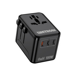 Lifetrons 100W GaN Universal Travel adapter |Fast Charge