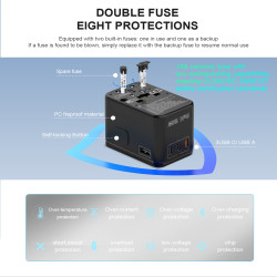 Lifetrons 100W GaN Universal Travel adapter |Fast Charge
