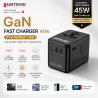 Lifetrons 45W GaN Universal Travel Adapter | Fast Charging