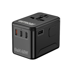 Lifetrons 45W GaN Universal Travel Adapter | Fast Charging