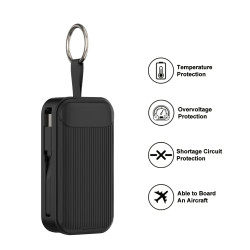 Lifetrons 5000mAh PD 22.5W Lipstick-Sized Power Bank with Built-in Cable | Ultra-Lightweight